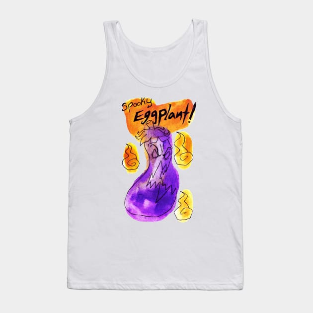 Spooky Eggplant Watercolor Tank Top by saradaboru